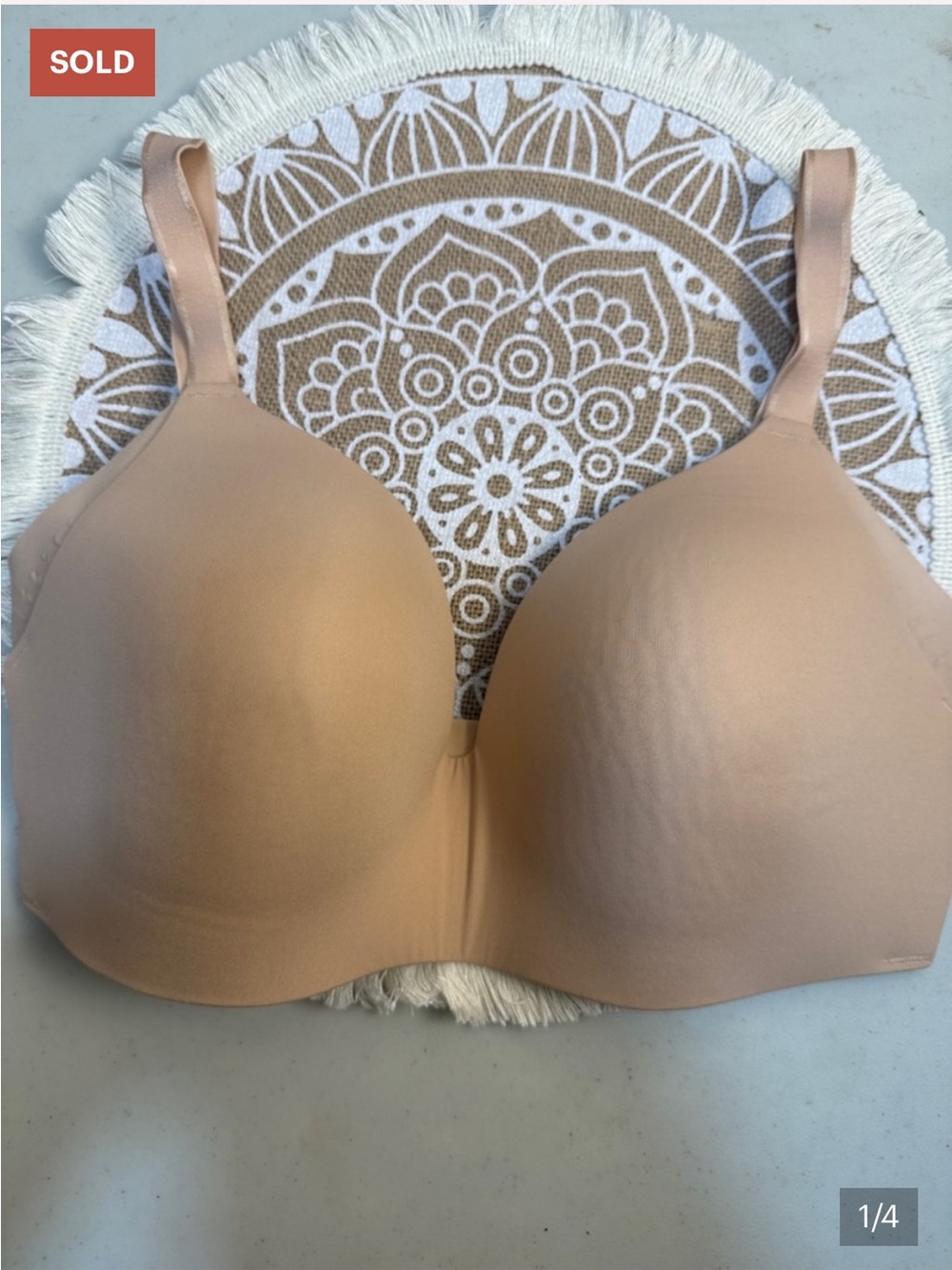 KNIX Uplift Push Up Bra NUDE "Warm Sand" Tan Size 32 E (DDD)